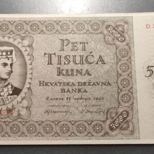 CROACIA CROATIA 5000 KUNA 1943 P-14 MBC+