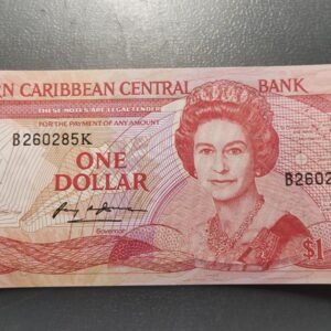 EAST CARIBBEAN STATES 1 DOLLAR 1985-88 ANGUILLA NOT NAMED P-17k ST. KITTS SC UNC