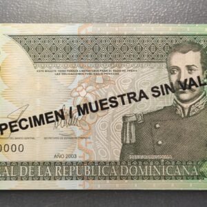 REPUBLICA DOMINICANA DOMINICAN REPUBLIC 10 PESOS 2003 P-168 "SPECIMEN"