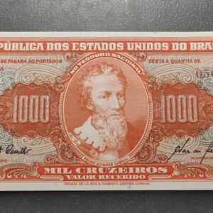 BRASIL BRAZIL 1000 CRUZEIROS 1963 P-181 SC UNC