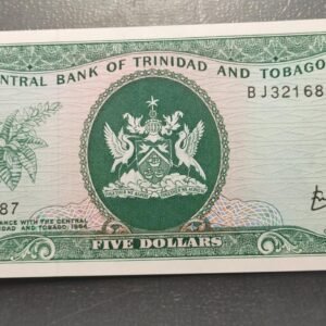 TRINIDAD & TOBAGO 5 DOLLARS 1964 (1977) P-31b SC UNC