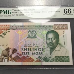 TANZANIA 1000 SHILINGI 1990 P-22 SC UNC 66 EPQ