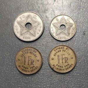 CONGO BELGA BELGIAN CONGO LOTE DE 4 MONEDAS
