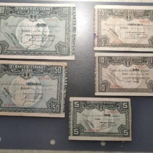 ESPAÑA BILBAO LOTE DE 5 BILLETES