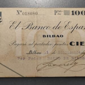 ESPAÑA BILBAO BANCO DE BILBAO 100 PESETAS 01/09/1936 P-554a
