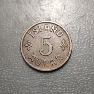 ICELAND ISLANDIA 5 AURAR 1931 KM 7.1 MBC+