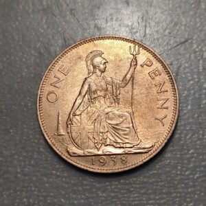 GREAT BRITAIN GRAN BRETAÑA GEORGE VI 1 PENNY 1938 SC UNC BRILLO ORIGINAL