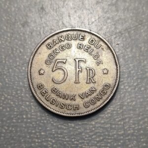 CONGO BELGA BELGIAN CONGO 5 FRANCOS 5 FRANCS 1947 MBC