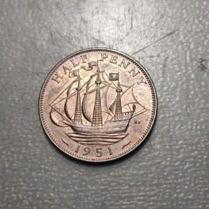 GREAT BRITAIN GRAN BRETAÑA GEORGE VI 1/2 PENNY 1951 SC UNC