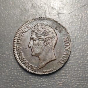 MONACO 5 CENTIMES 1837 MC EBC