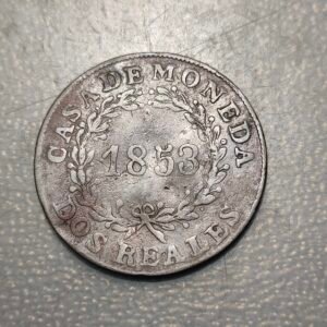 ARGENTINA BUENOS AIRES 2 REALES 1853 MBC