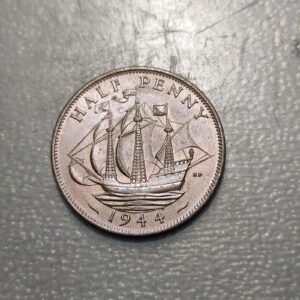 GREAT BRITAIN GRAN BRETAÑA GEORGE VI 1/2 PENNY 1944 SC UNC