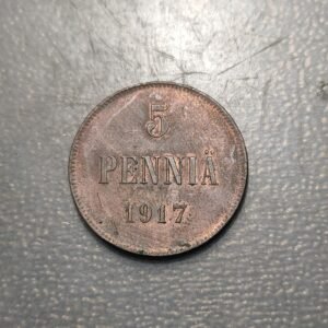 FINLANDIA FINLAND 5 PENNIA 1917 KM 17 EBC