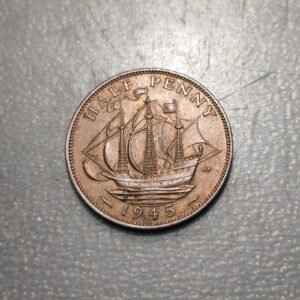GREAT BRITAIN GRAN BRETAÑA GEORGE VI 1/2 PENNY 1945 SC-/SC