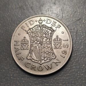 GREAT BRITAIN GRAN BRETAÑA GEORGE VI 1/2 CROWN 1951 SCARCE ESCASA NICKEL EBC+