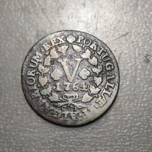PORTUGAL JOSE I JOSEPHUS = 5 REIS 1764 BC/BC+