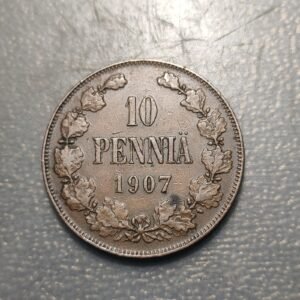 FINLANDIA FINLAND 10 PENNIA 1907 MBC