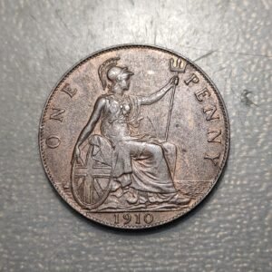 GREAT BRITAIN GRAN BRETAÑA EDWARD VII 1 PENNY 1910 SC UNC BRILLO ORIGINAL