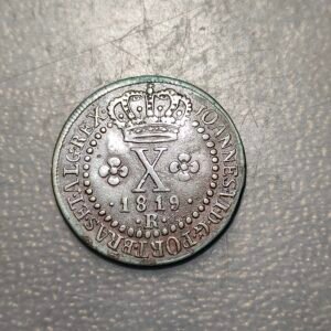 BRASIL BRAZIL 10 REIS 1819 R EBC