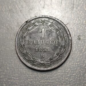 ESTADO PONTIFICIO STATO PONTIFICIO PIO IX 1 BAIOCCO 1851 ANNO V MBC