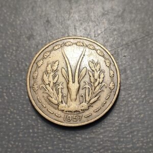 FRENCH WEST AFRICA TOGO 25 FRANCOS 25 FRANCS 1957 KM 9
