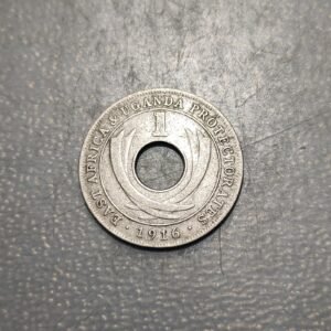 EAST AFRICA & UGANDA 1 CENT 1916 H BC+/MBC SCARCEST DATE FECHA MÁS ESCASA