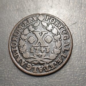 PORTUGAL JOAO V 10 REIS 1743 MBC-