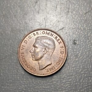 GREAT BRITAIN GRAN BRETAÑA GEORGE VI 1/2 PENNY 1938 SC UNC BRILLO ORIGINAL