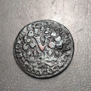 PORTUGAL JOAO V 5 REIS 1734 BC/BC+