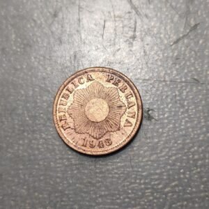 PERU 1 CENTAVO 1948 SC UNC BRILLO ORIGINAL