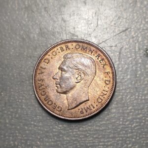 GREAT BRITAIN GRAN BRETAÑA GEORGE VI 1/2 PENNY 1945 SC UNC BRILLO ORIGINAL