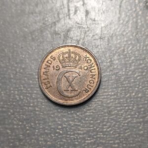 ICELAND ISLANDIA 2 AURAR 1940 KM 6.2