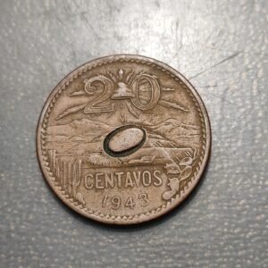 MEXICO 20 CENTAVOS 1943 CONTRAMARCAS G 0