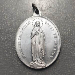 MEDALLA RELIGIOSA HIJAS DE MARIA INMACULADA CONCEPCION ANAGRAMA MARIANO ALUMINIO
