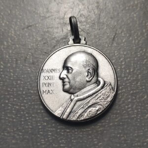 MEDALLA RELIGIOSA ROMA JUAN XXIII NUESTRA SEÑORA DEL PERPETUO SOCORRO PLATA