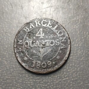 ESPAÑA BARCELONA CATALUÑA NAPOLEONICA 4 QUARTOS 1809