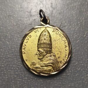 MEDALLA RELIGIOSA SIGLO XX PABLO VI SAN CRISTOBAL METAL DORADO