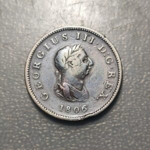 GRAN BRETAÑA GREAT BRITAIN GEORGE III 1/2 PENNY 1806 9,25g
