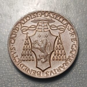 MEDALLA RELIGIOSA VATICANO CARDENAL BENEDETTO ALOISI MASELLA SEDE VACANTE 1958