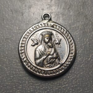 MEDALLA RELIGIOSA NUESTRA SEÑORA DEL PERPETUO SOCORRO BRONCE PLATEADO