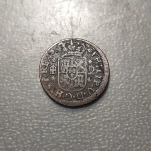 ESPAÑA SEGOVIA FELIPE V 2 MARAVEDIS 1744 DEFECTO ACUÑACION