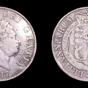 GRAN BRETAÑA GREAT BRITAIN GEORGE III 1/2 CROWN 1817 BC PLATA