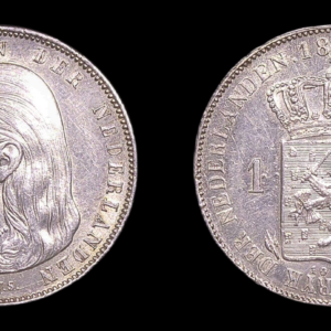PAISES BAJOS NETHERLANDS WILHELMINA 1 GULDEN 1892 EBC- PLATA