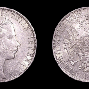 AUSTRIA FRANZ JOSEPH I 1 FLORIN 1 GULDEN 1858 A EBC PLATA